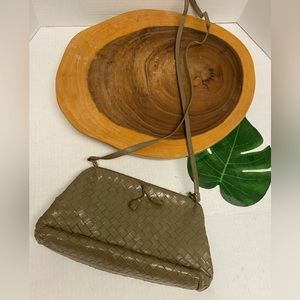 Vintage Woven Leather Covertible Clutch Shoulder Bag by MEYERS USA 🇺🇸